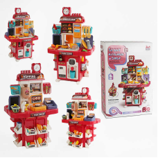 Кухня і супермаркет L 666-88 (4) 83 елементи, висота - 77 см, звук, підсвічування, кулер, холодильник, генератор льоду, пара, ллється вода з крана, посуд, сканер, продукти, в коробці