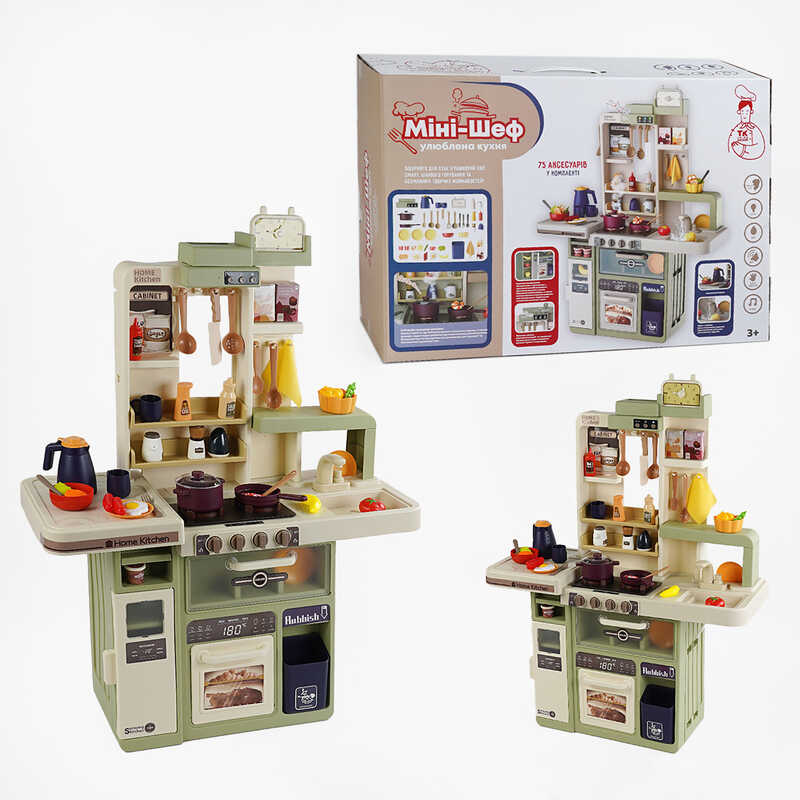 Кухня “Міні-Шеф” TK-55116 (4) “TK Group“, 75 елементів, висота - 69 см, мелодії, підсвічування, парогенератор, помпова подача води, в коробці
