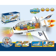 Літак 286-36 (72/2) космічний шатл, мелодія, підсвічування, колесо вільного ходу, у коробці