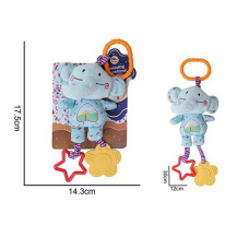 Брязкальце 688 M46 (120) “Слоник”, текстильне, кріплення для підвішування, прорізувач, в пакеті 