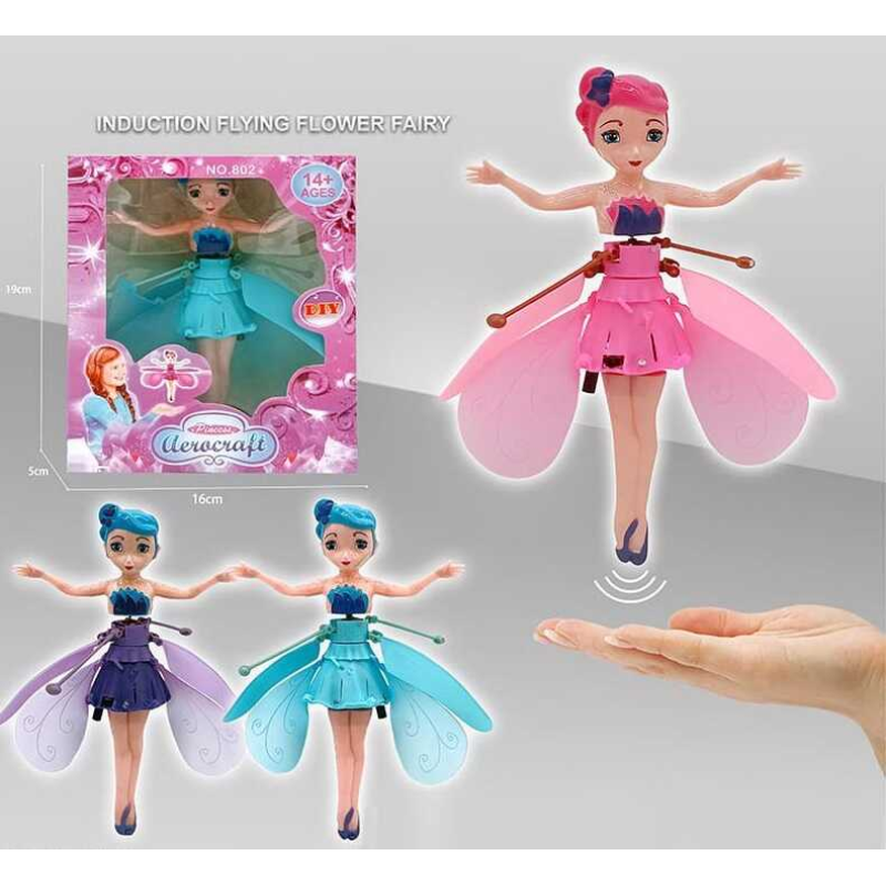 Літаюча лялька 802 (120) “Фея“, 3 види, світло, датчики руху, ВИДАЄТЬСЯ ТІЛЬКИ МІКС ВИДІВ, в коробці