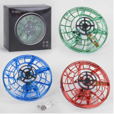 Літаюча тарілка 366 (100) 3 кольори, світло, UFO, ФУНКЦІЯ ПОВЕРНЕННЯ, в коробці, ВИДАЄТЬСЯ ТІЛЬКИ МІКС ВИДІВ