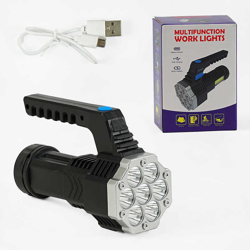 Ліхтар С 64481 (100) 3 режими освітлення + сигнальне світло, вбудований акумулятор, USB-кабель, індикатор заряду, у коробці Ліхтар С 64481 (100) 3 режими освітлення + сигнальне світло, вбудований акумулятор, USB-кабель, індикатор заряду, у коробці