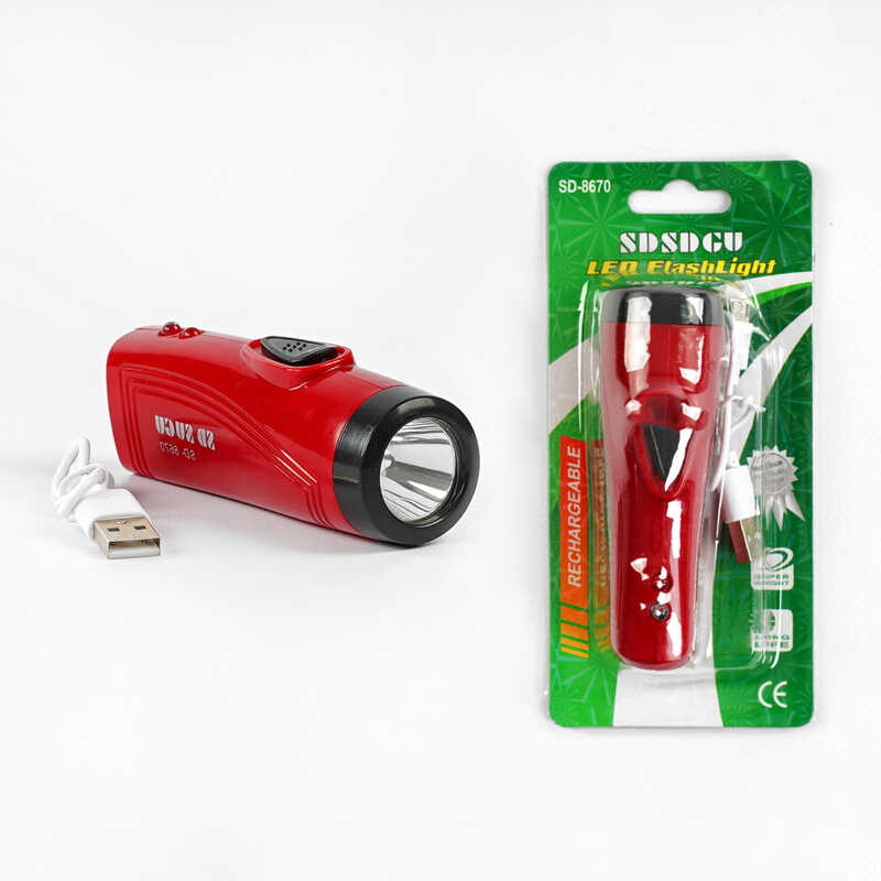 Ліхтар світлодіодний C 56754 (200) акумуляторний, 2 режими роботи, USB-кабель, на листі