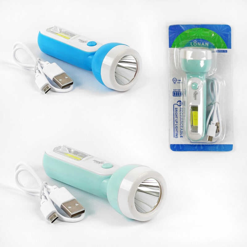 Ліхтар світлодіодний C 56758 (200) акумуляторний, 5 режимів роботи, сигнальний режим, USB-кабель, на листі