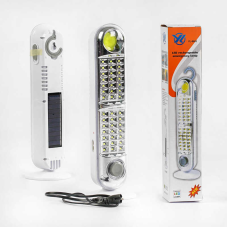 Ліхтар світлодіодний C 57060 (80) акумуляторний, 2 реж. роботи,  кабель зарядки 220V, сонячна батарея, кріплення, підставка, в коробці