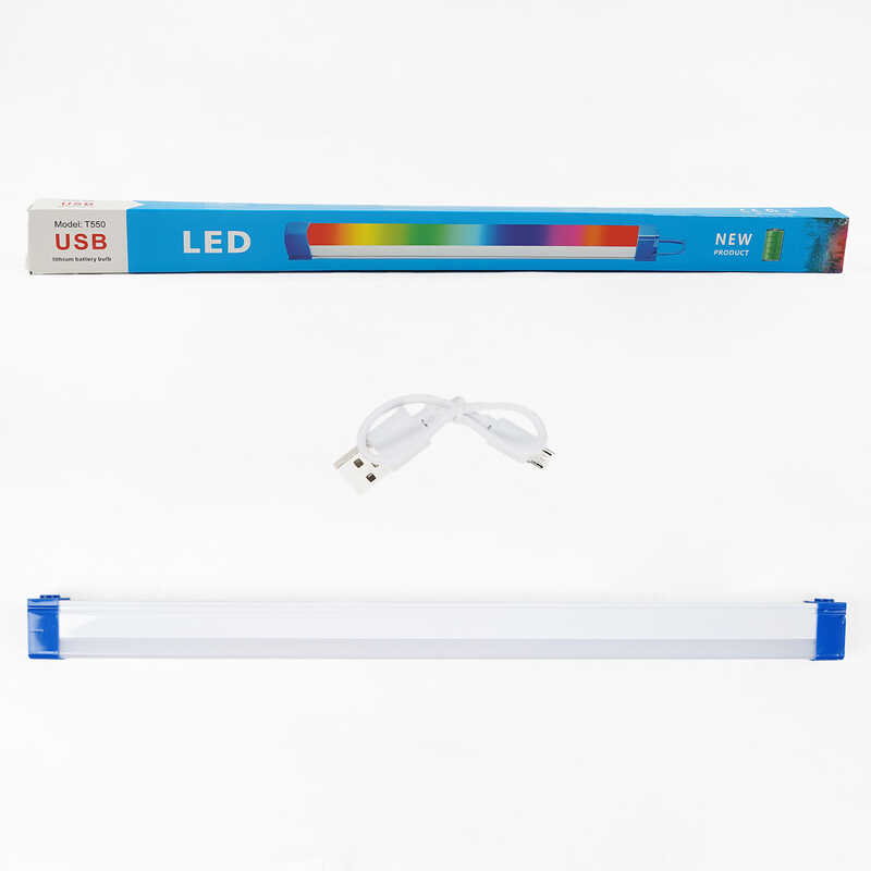 Ліхтар світлодіодний C 68446 (100) довжина - 52 см, біле світло, регулюється яскравість, вбудований акумулятор, USB-кабель, магнітні тримачі, у коробці