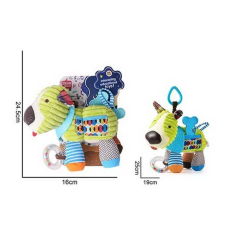 Брязкальце 688 M85 (96) “Песик“, текстильне, кульки, 2 прорізувачі, шумливі ніжки, кільце для підвішування, в пакеті