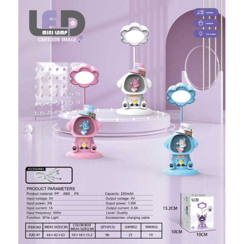 Лампа настільна світлодіодна C 71602 (96) 3 кольори, герой, вбудований акумулятор, нічник, стругачка, Type-C, в коробці, ВИДАЄТЬСЯ ТІЛЬКИ МІКС ВИДІВ