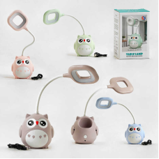 Лампа світлодіодна C 57877 (96) “Совушка“, 4 кольори, світло, вбудований акумулятор, заряджається від мережі/павербанка, в коробці