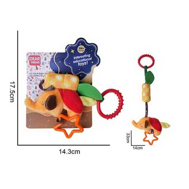 Брязкальце 688 M89 (120) “Слоник“, текстильне, підвіска, мелодія вітру, кріплення для підвішування, в пакеті