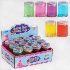 Лизун C 53112 (16) ЦІНА ЗА 12 ШТУК У БЛОЦІ, блискітки, смайли, слюда 