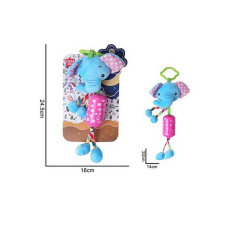 Брязкальце 688 M98 (120) “Слоник”, пискавка, текстильне, кріплення для підвішування, шелесткі елементи, мелодія вітру, в пакеті 