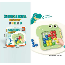 Логічна гра 1139 (192/2) платформа-динозавр, кольорові кульки, в коробці