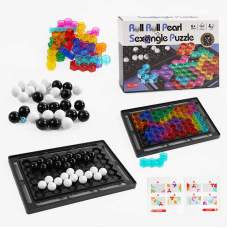 Логічна гра 929-35 (48) 3в1, двостороннє поле, 16 кольорових елементів, 14 кульок, інструкція із завданнями, в коробці