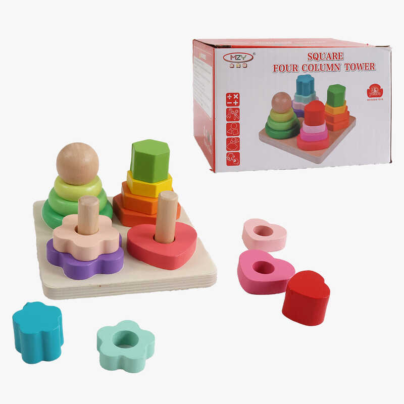 Логічна гра C 53961 (96) дерев“яна, фігурки, сортер, в коробці