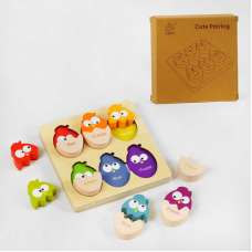 Логічна гра C 60391 (36) рамка-вкладиш, пташки, кольори англійською, в коробці