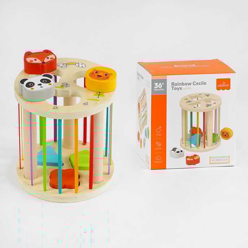 Логічна гра C 61499 (48) еластичні стрічки, сортер тварини, геометричні фігури, в коробці