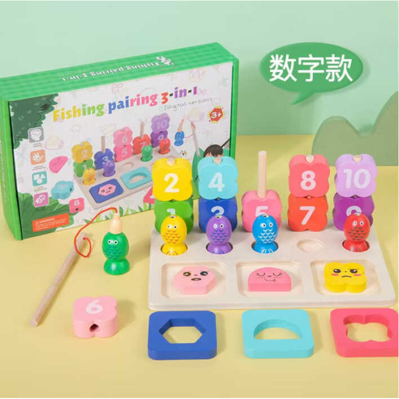 Логічна гра C 73331 (36) дерев’яна, вкладиші, пірамідки, магнітна риболовля, в коробці