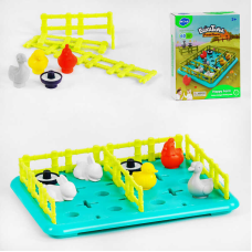 Логічна гра E 7977 (24) “Hola“, “Свійські тварини“, 8 тваринок, поле, будування загонів, в коробці