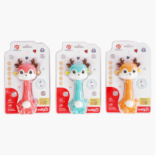 Брязкальце 898 - Y22 (216/2) 3 кольори, “Оленя”, барабан-тріскачка, можна стерилізувати, ВИДАЄТЬСЯ ТІЛЬКИ МІКС ВИДІВ