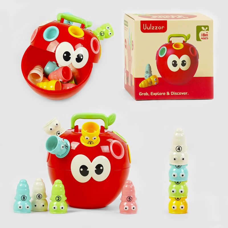 Логічна гра JY 18003 (48) “Яблучко“, хробачки, вивчення цифр, в коробці