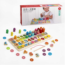 Логічна дерев’яна дошка C 61665 (24) сортер, риболовля, в коробці  