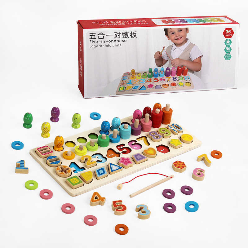 Логічна дерев’яна дошка C 61665 (24) сортер, риболовля, в коробці  