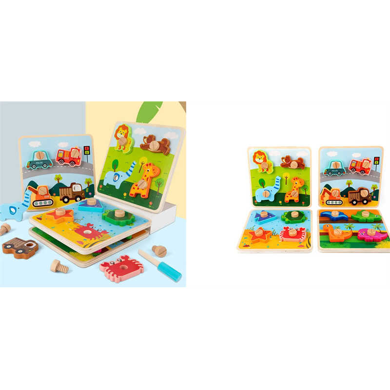 Логічна дошка C 60398 (64) дерев’яні пазли, викрутка, ВИДАЄТЬСЯ ТІЛЬКИ МІКС ВИДІВ