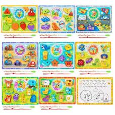 Логічна дошка C 73327 (60) дерев’яна, вкладиші, магнітна риболовля, шнурівка, аналоговий годинник, дошка “пиши-витирай”, маркер, у плівці, ВИДАЄТЬСЯ ТІЛЬКИ МІКС ВИДІВ