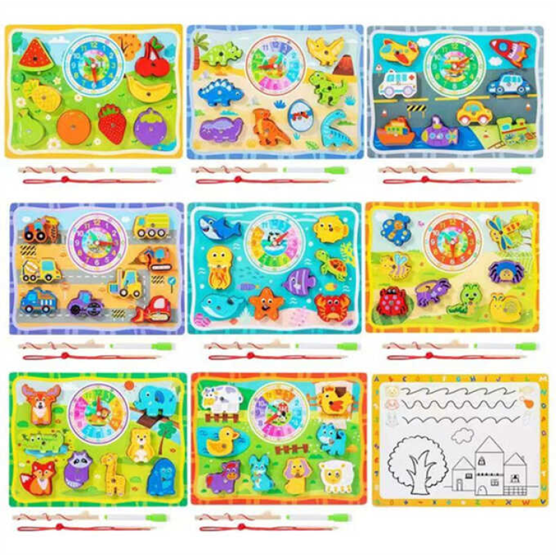 Логічна дошка C 73327 (60) дерев’яна, вкладиші, магнітна риболовля, шнурівка, аналоговий годинник, дошка “пиши-витирай”, маркер, у плівці, ВИДАЄТЬСЯ ТІЛЬКИ МІКС ВИДІВ