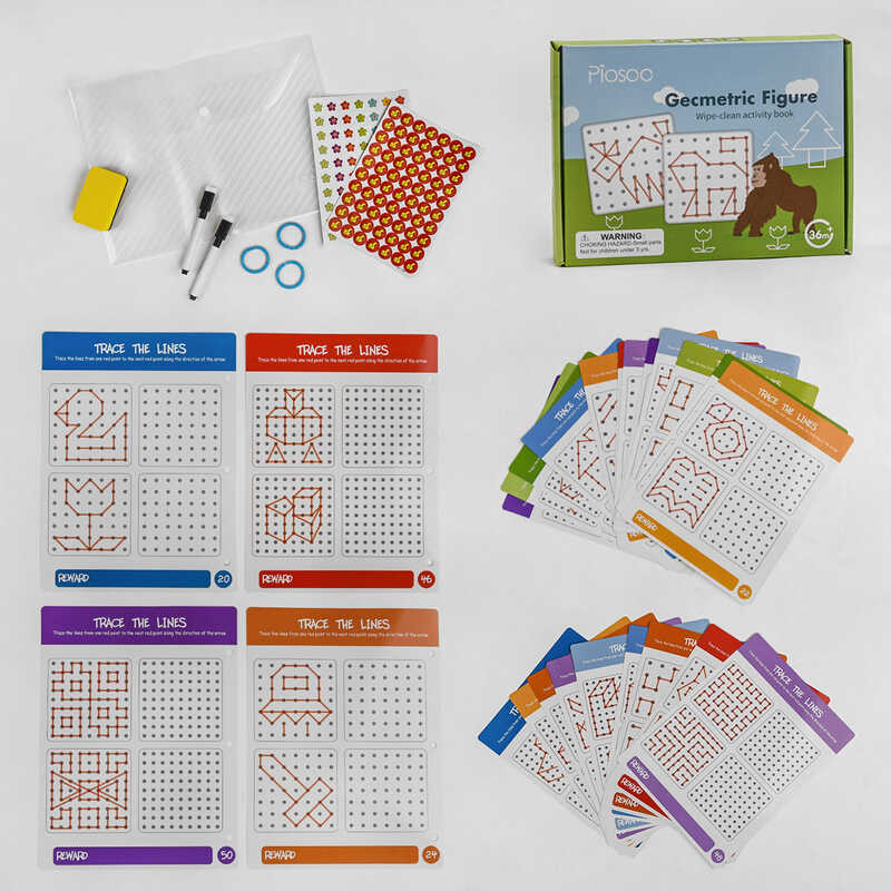 Логічна книжка С 47859 (36) 30 карток, 2 фломастери, в коробці