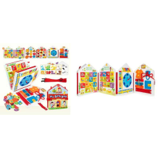 Логічна книжка-бізіборд C 73098 (32) фетрова, елементи на липучках, застібки, форми, англійська абетка, в пакеті