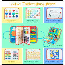 Логічна папка C 70899 (38) 7в1, фетрова, елементи на липучках, англ. абетка, форми, кольори, цифри, дошка пиши-стирай, 2 маркери, в пакеті