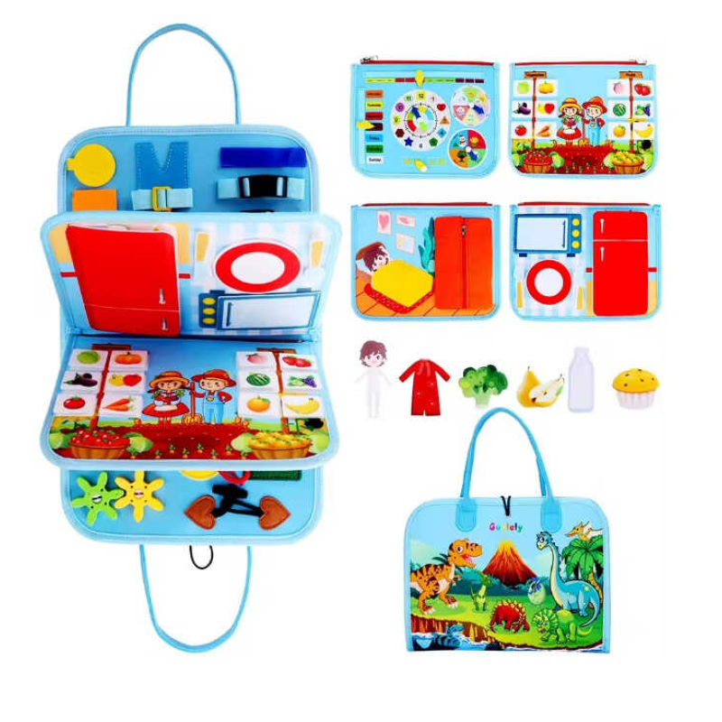 Логічна папка C 73102 (40) фетрова, елементи на липучках, застібки, годинник, дні тижня, продукти, овочі, фрукти, в пакеті