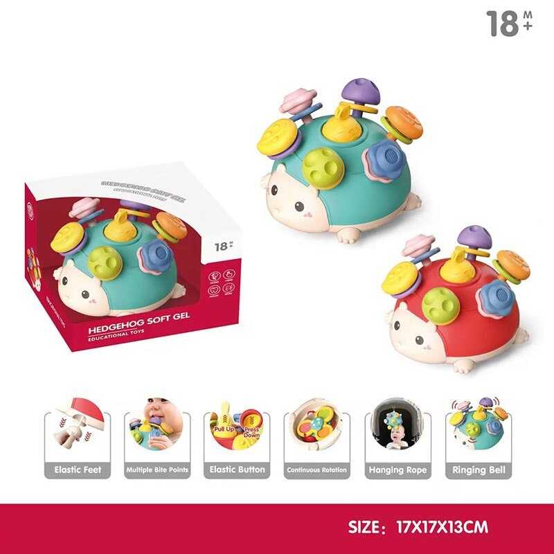 Логічний їжачок YL 1022-29 A (72) 2 кольори, прорізувачі, брязкальце, спінер, еластичні ніжки, в коробці Логічний їжачок YL 1022-29 A (72) 2 кольори, прорізувачі, брязкальце, спінер, еластичні ніжки, в коробці