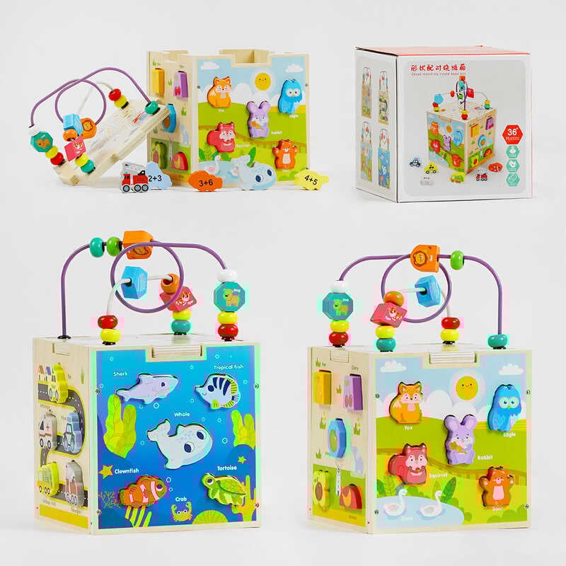 Логічний куб С 58266 (24) дерев“яний, лабіринт, сортер, у коробці