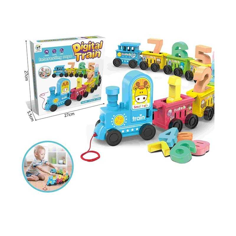 Логічний потяг BY 5001 (48/2) “Потяг”, 9 вагонів, цифри, наліпки, в коробці