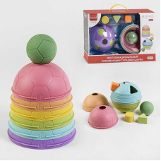 Логічна гра 2010-8 R (18/2) сортер, пірамідка, 6 півсфер, м“ячик, три фігурки, в коробці