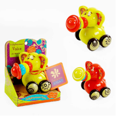 Брязкальце 9942 (96) “Слон”, 2 кольори, гумові елементи, колеса, в коробці