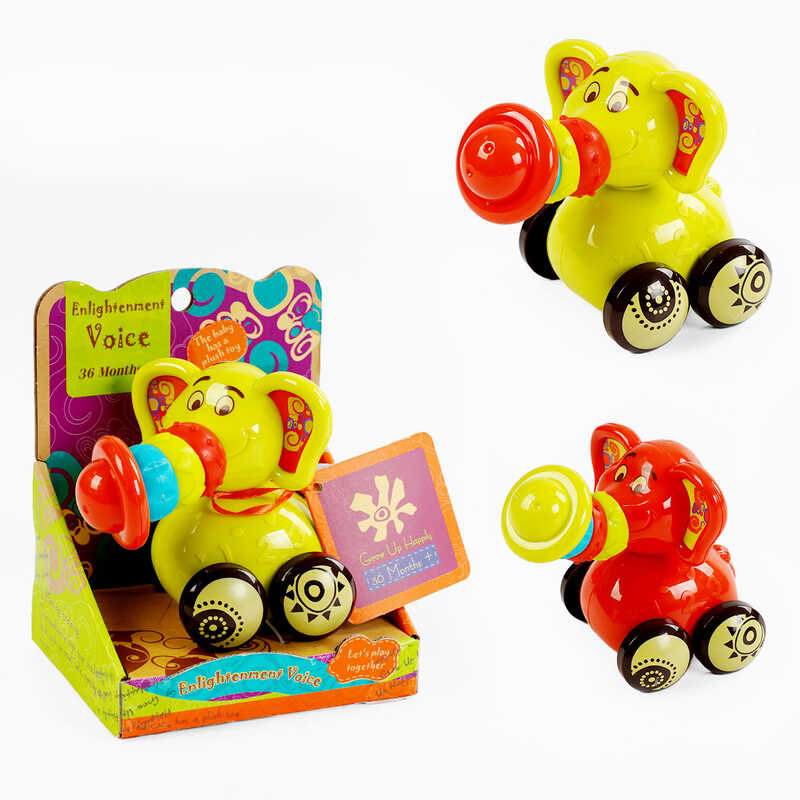 Брязкальце 9942 (96) “Слон”, 2 кольори, гумові елементи, колеса, в коробці Брязкальце 9942 (96) “Слон”, 2 кольори, гумові елементи, колеса, в коробці