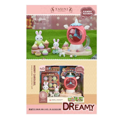 Ігровий набір 6658 (18) 2 флоксові тваринки, автомат з морозивом, муляжі їжі, улюбленець, в коробці