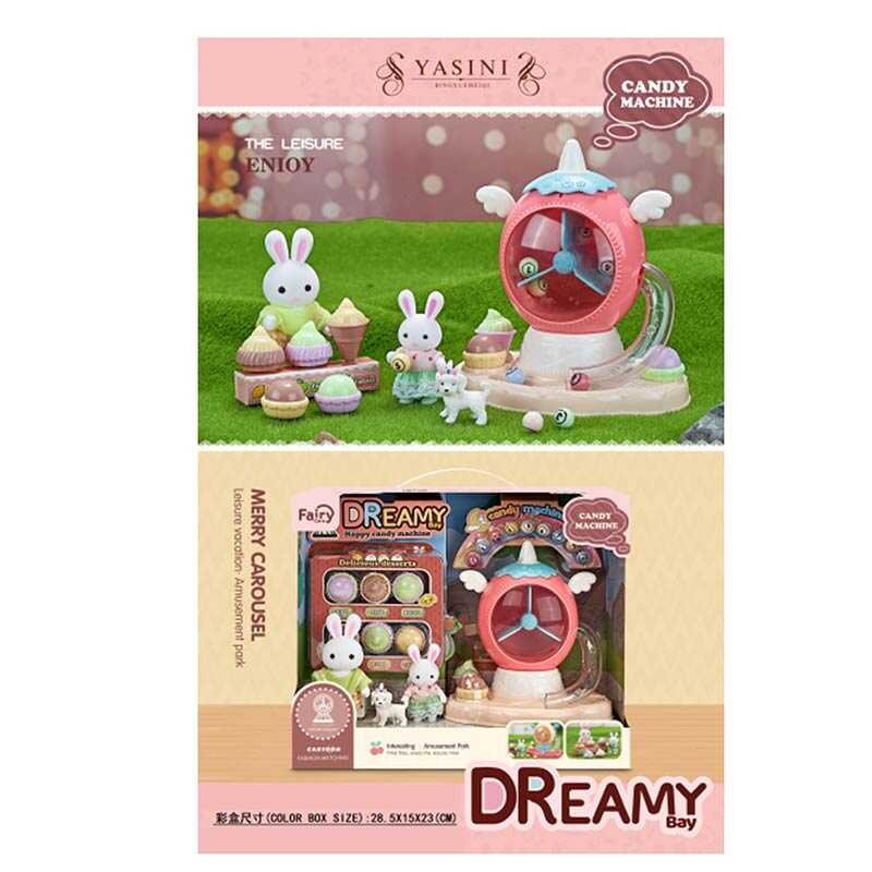 Ігровий набір 6658 (18) 2 флоксові тваринки, автомат з морозивом, муляжі їжі, улюбленець, в коробці