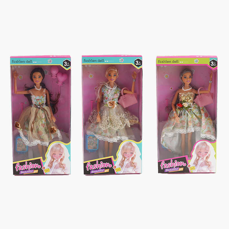 Лялька 1816 B (96/2) висота - 30 см, шарнірні суглоби, прошите волосся, гумова голова, аксесуари, в коробці, ВИДАЄТЬСЯ МІКС ВИДІВ