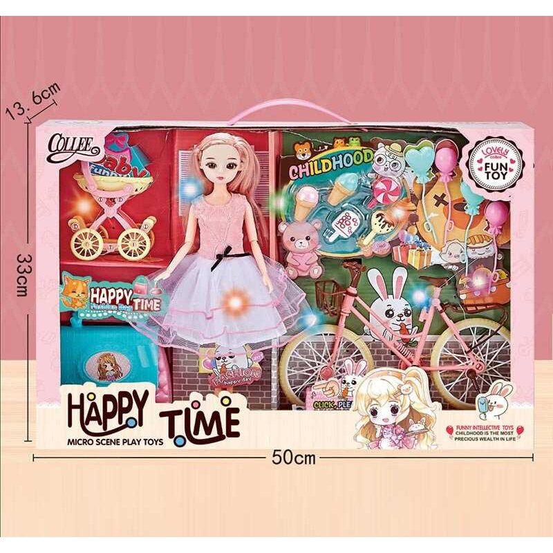 Лялька 2027-13 (18) 30 см, шарнірні суглоби, імітація скляних очей, підсвічування, аксесуари, велосипед, в коробці Лялька 2027-13 (18) 30 см, шарнірні суглоби, імітація скляних очей, підсвічування, аксесуари, велосипед, в коробці