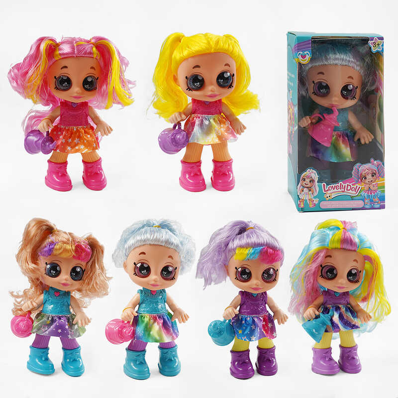 Лялька 212 B (120/2) 6 видів, висота 22см, весела пісенька, підсвічування, гумова голова, знімний одяг, рухливі кінцівки, в коробці, ВИДАЄТЬСЯ МІКС