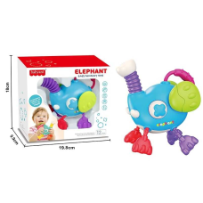 Брязкальце BY 201 (60) “Слоник“, пискавки, прорізувачі, гумові шнурочки, в коробці