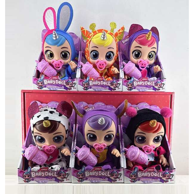 Лялька 217 (96/2) 6 видів, гумова, висота 24см, говорить, сміється, плаче, знімний одяг, рухливі кінцівки, пляшечка, пустушка, в коробці, ВИДАЄТЬСЯ МІКС