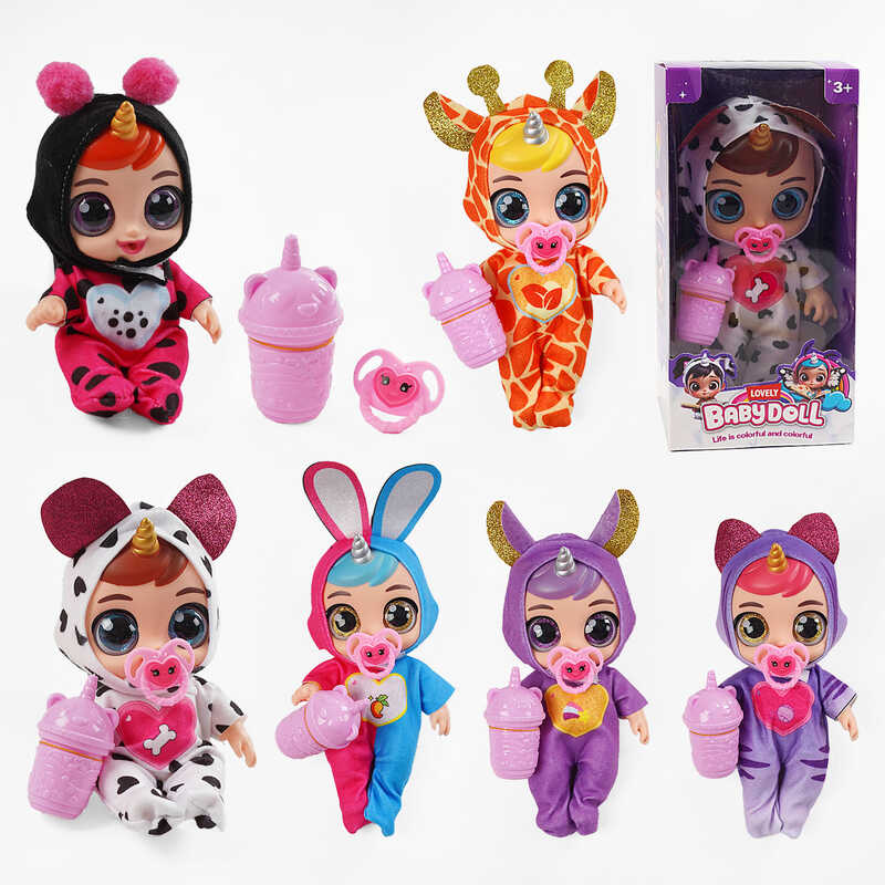 Лялька 218 (72/2) 6 видів, гумова, висота 27 см, говорить, сміється, плаче, знімний одяг, рухливі кінцівки, пляшечка, в коробці, ВИДАЄТЬСЯ ТІЛЬКИ МІКС ВИДІВ