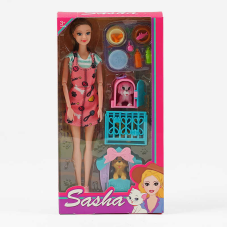 Лялька 51816 (60/2) висота 30 см, 3 домашні улюбленці, знімний одяг та взуття, в коробці